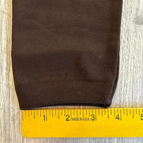 Free to Live Womens Leggings Brown Solid Stretch One Size Footless Chocolate - Picture 9 of 9